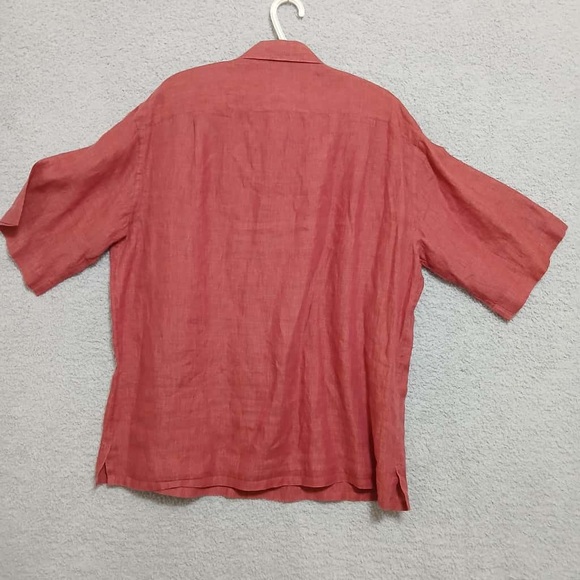 Brioni for Neiman Marcus 100% Linen Men Button Up Shirt Size XL Short Sleeve - Picture 11 of 16